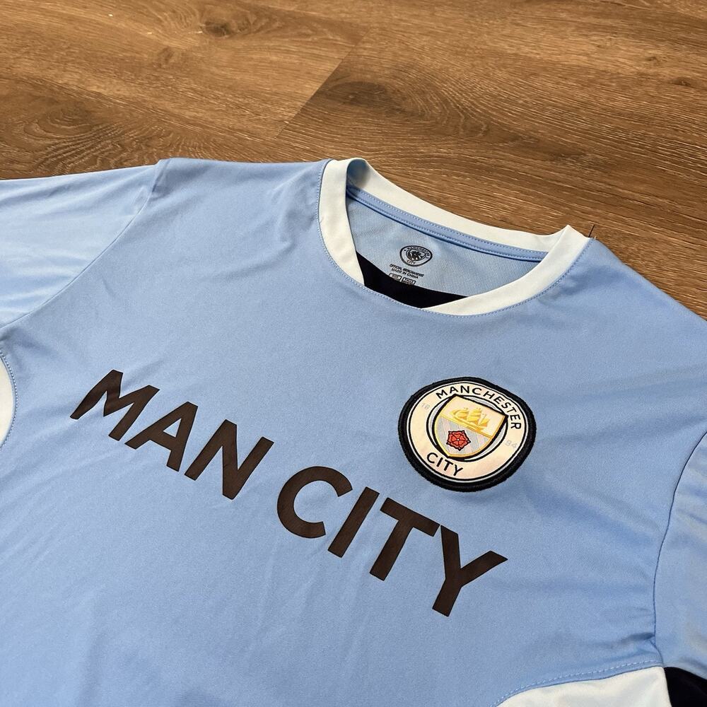 Manchester City FC Football Shirt Mens Sz Medium Man City Soccer Jersey Official